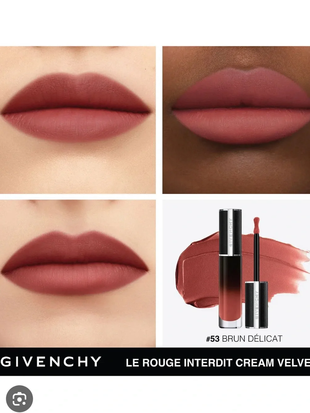 Givenchy N53 Brun Delicat Le rouge interdit cream velvet lipstick